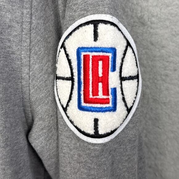 Pupil Los Angeles Clippers Crew Neck Sweatshirt Nylon Sleeves Embroidered Size L - Picture 4 of 10
